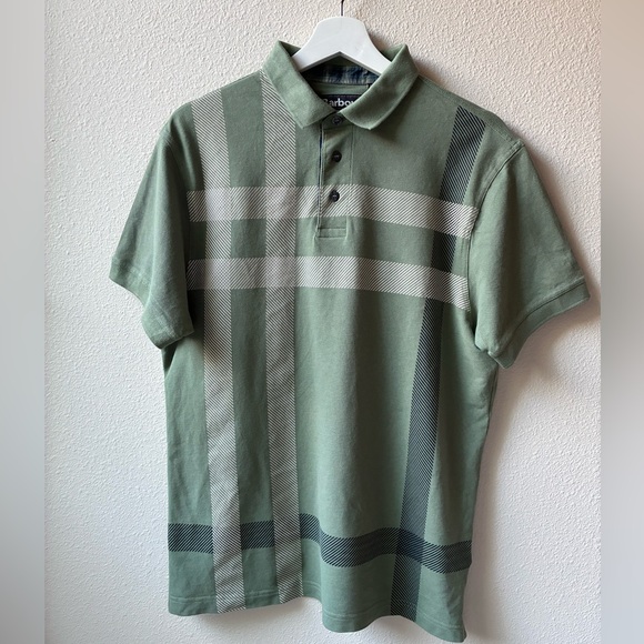 Men’s Barbour Blaine Polo Shirt in Green (Size: L) - Picture 1 of 9